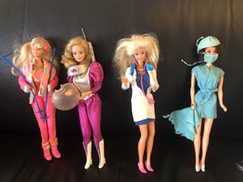 1973 Surgeon Barbie, 1985 Astronaut, 1991 Ski Fun,1993 Dr Barbie Dolls - $199.99