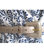 Beige Taupe Genuine Snakeskin Belt and Buckle Womens Large Vintage Taiwa... - £18.60 GBP