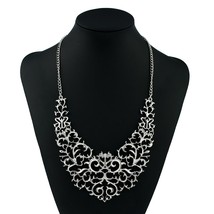 2022 New Metallic Hollow Carved Necklace Fashion Women Bib Choker Statem... - £13.54 GBP