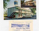 Horseshoe Falls Motel Postcard and Business Card Niagara Falls Canada 19... - $17.82