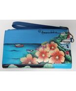 Anuschka Hand-Painted Leather Wallet with Phone Pocket &amp; Wrist Strap Ama... - $101.96 CAD