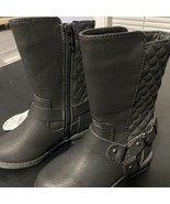 Wonder Nation Girl’s Zip up Boots Size 8 Black Silver Buckle Studs Brand... - $16.03 CAD