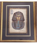 Tutankhamun Mask Papyrus Signed Framed Art Print Hand Painted Signed Vin... - £21.73 GBP