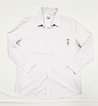 Calvin Klein 17.5 /32-33 X-Large White Red Black Steel+ Regular Fit Shirt 50&quot; - £25.26 GBP