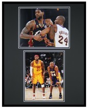 Kobe Bryant + Lebron James Framed 16x20 Photo Display Lakers Cavs - £63.30 GBP