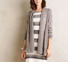 NWT Anthropologie Messina Cardigan XS Grey Knitted &amp; Knotted Women’s Swe... - $29.99