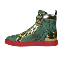 Mens High Top Shoes FIESSO by AURELIO GARCIA Chain Medusa Celebrity 2421 Green image 5