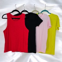 J.Crew T-Srirt Lot 4 pc Woman Girlfriend Red Tank S, Pink XS, Yellow S, Black S - £33.16 GBP