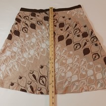Old Navy Back Zipper Women's Brown & White Cotton A-Line Skirt Size 16 image 12