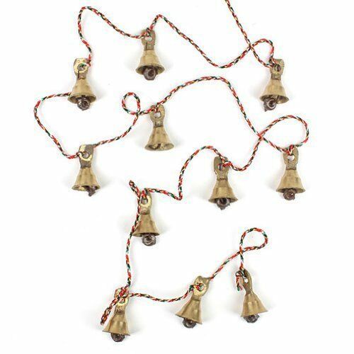 Brass Decorative String of 11 Bells Vintage Indian Style for Wall Decor B-1