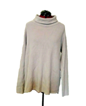 Devotion By Cyrus Sweater Putty Grey Women Tunic Size Small Cowl Neck Ribbed - £18.99 GBP