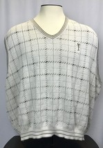 Cypress Links Mens Beige XL Golf Sweater Vest 100% Cotton Preppy Pullover - $13.28