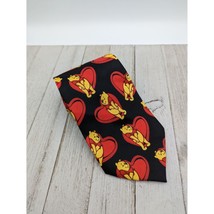 Vintage Disney Pooh Black Red Character Necktie 56&quot; Valentine - £7.95 GBP