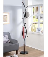 Arles Black &amp; Walnut Metal Standing Coat Rack - €62,21 EUR