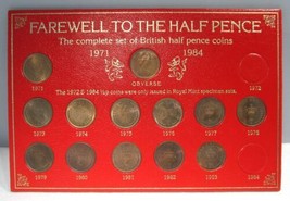 1971-1984 Great Britain/UK Queen Elizabeth II Farewell to Half Pence Set  AM627 - £18.94 GBP