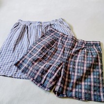 Men&#39;s Pleated Plaid Shorts Lot Size 40 Blue Pink Black Cotton Izod Trust... - £20.65 GBP