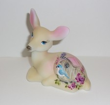 Fenton Glass Bluebird Birdhouse Roses Fawn Deer Figurine Ltd Ed #22/36 K... - £139.18 GBP