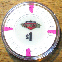 (1) $1. Tropicana CASINO CHIP - ATLANTIC CITY, New Jersey - Purple Inserts - $11.95