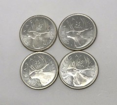 Four 1965 Canadian 25 Cent Coins (Ungraded) Free Worldwide Shipping  - £19.44 GBP