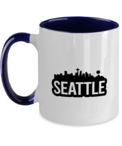 Seattle Bold Skyline, navy Two Tone Coffee Mug. Model 60087  - £18.87 GBP