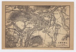 1903 Original Antique City Map Of Bad Ischl / Upper Austria - £15.08 GBP