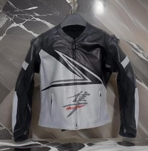  Men,s Suzuki Hayabusa Black &amp; Gray Leather Motorcycle Jacket CE-APROVED... - $149.00