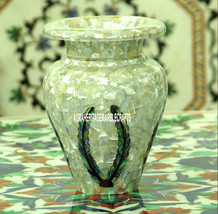 11&#39;&#39; Random Work Stone Marble Flower Vases Inlay Beautiful Home Decor Gift H3754 - £429.42 GBP