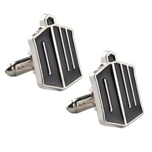 DOCTOR WHO CUFFLINKS Black Enamel Dr Who TV Sci Fi Fan Novelty New with ... - $11.95