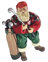 VINTAGE Santa Claus with Golf Clubs snowflake sweater Band Creations - £20.46 GBP