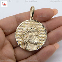 18Kt, 22Kt Gold Diamond Cut Face Of Jesus Medallion Necklace Pendant 12-20g 50MM - £1,774.16 GBP+