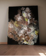 Painting Acrylic Original   16" x 20" on Canvas Abstract Fluid Art METALLICA - $47.51