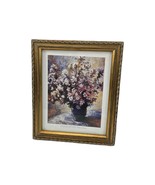 Claude Monet vase a fleurs Still Lilfe Flower Vase Framed Gold Ornate - $60.89