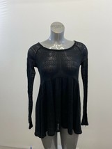 American Eagle Boat Neck Sweater Size Large Black Long Sleeve Polyester ... - $10.84 CAD