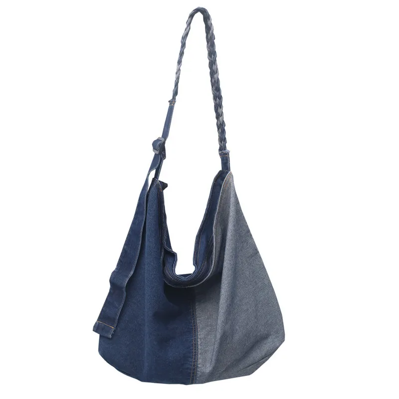 Korean Denim Women Shoulder Bag Large-capacity Crossbody Bag for Women Trend Har - £34.47 GBP
