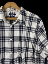 Chaps Ralph Lauren Shirt Size 2X Womens Button Down White Black Plaid No... - £36.43 GBP