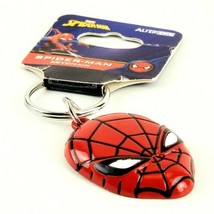 Marvel Comics Spiderman Red Mask Superhero Metal Keychain Key Ring