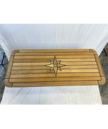 Boat Rectangular Teak Table Top 20.0x47.2 Inch Star Inlay Round Corner M... - $12,642.44 MXN+