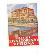  Hotel Rivas Lorenzo Luggage Label Verona Italy  - £10.89 GBP