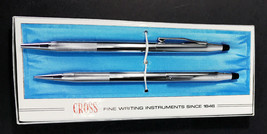 Vintage Cross Lustrous Chrome Pen and Pencil Set Excellent Condition - £34.34 GBP