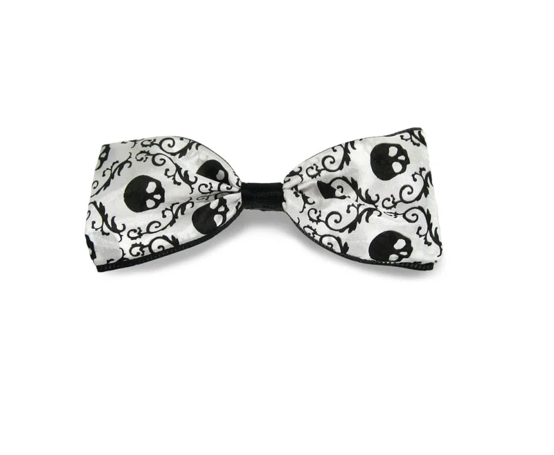 Black and White Skull Hair Bow - $12.00