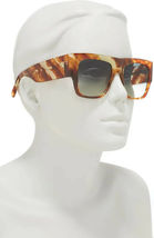  Celine CL40056i 56P Stripe Havana/Green 53mm Square Women&#39;s Sunglasses - £255.79 GBP