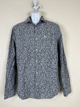 Penguin Munsingwear Heritage Slim Fit Men Size M Gray/Blue Floral Button Up - £7.04 GBP