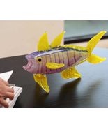 interoknack Handcrafted Glass Tropical Fish Sculpture, Colorful Art Fish... - $559.95 CAD