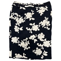 Talbots Pencil Straight Skirt Size 14 Large Black Blue White Abstract Fl... - £16.48 GBP