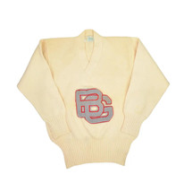 Vintage Burean Holloway Wool Letterman Sweater Mens S 44 Tennis Varsity ... - $43.39