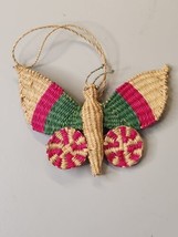 Vintage Raffia Butterfly Ornament 4&quot; - $6.29