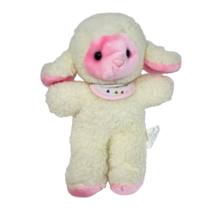 9&quot; VINTAGE KOOMEE BABY SHEEP / LAMB WHITE + PINK STUFFED ANIMAL PLUSH RA... - $56.05