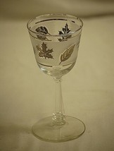 Old Vintage Silver Leaf by Libbey Wine Glass Silver Leaves Frosted Band MCM - £11.66 GBP