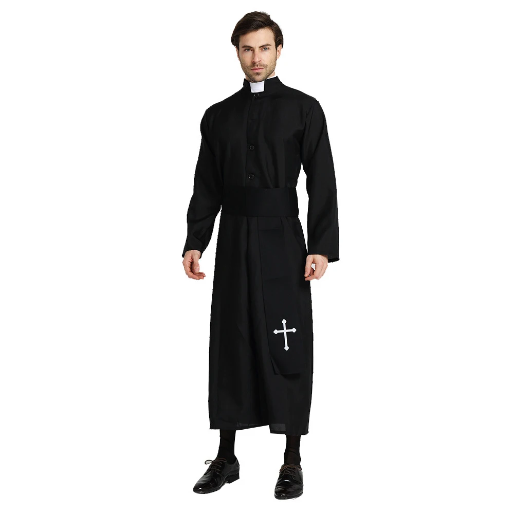 Adult Pastor Minister Costume Men Religious Missionaries Clergyman Costumes Carn - £117.84 GBP