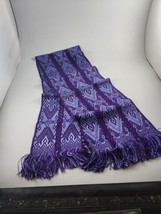 Lithuanian Woven Purple and Light Blue Table Runner Traditional Pattern Stunning - £43.48 GBP